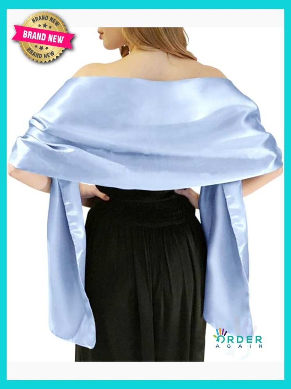 Extra Long Satin Shawl Wrap for Evening Dresses Wedding Bridal Party Formal